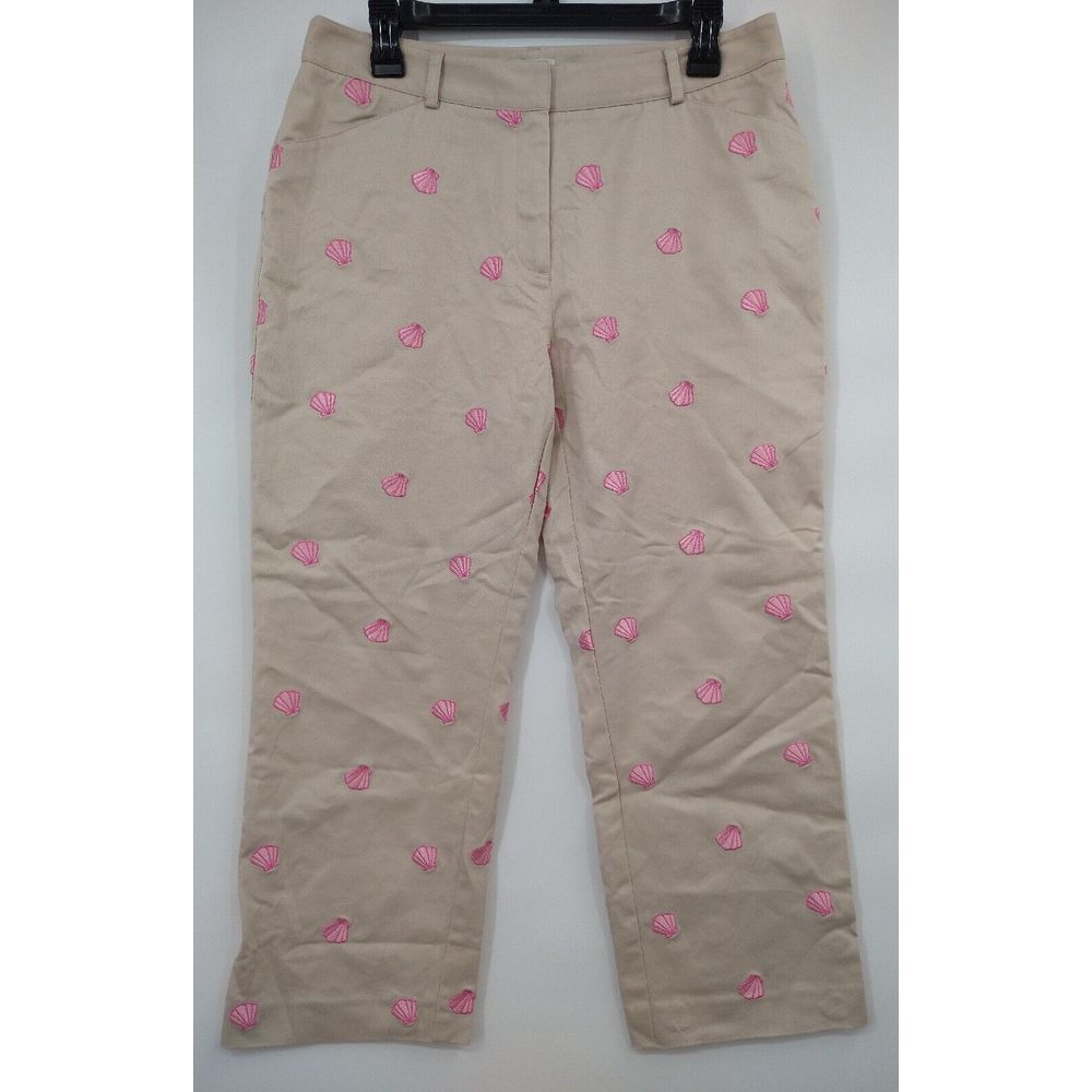 Lilly Pulitzer Pants 8 Beach Pink Shell‎ Capri Khakis Summer pockets